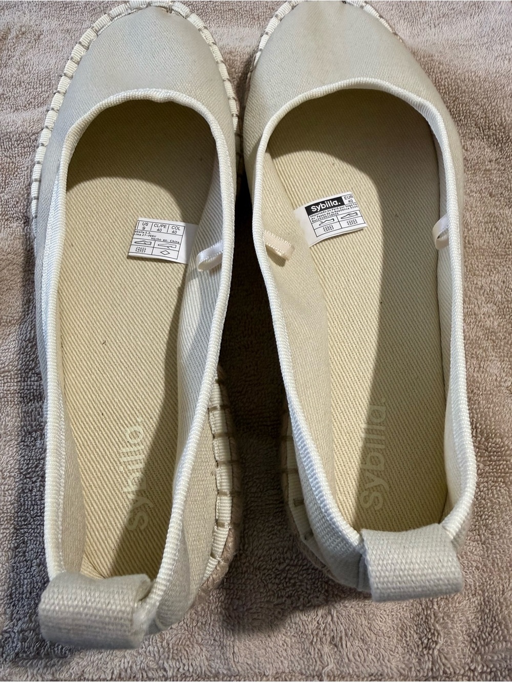 Women's Cream Canvas Slip-On Flats